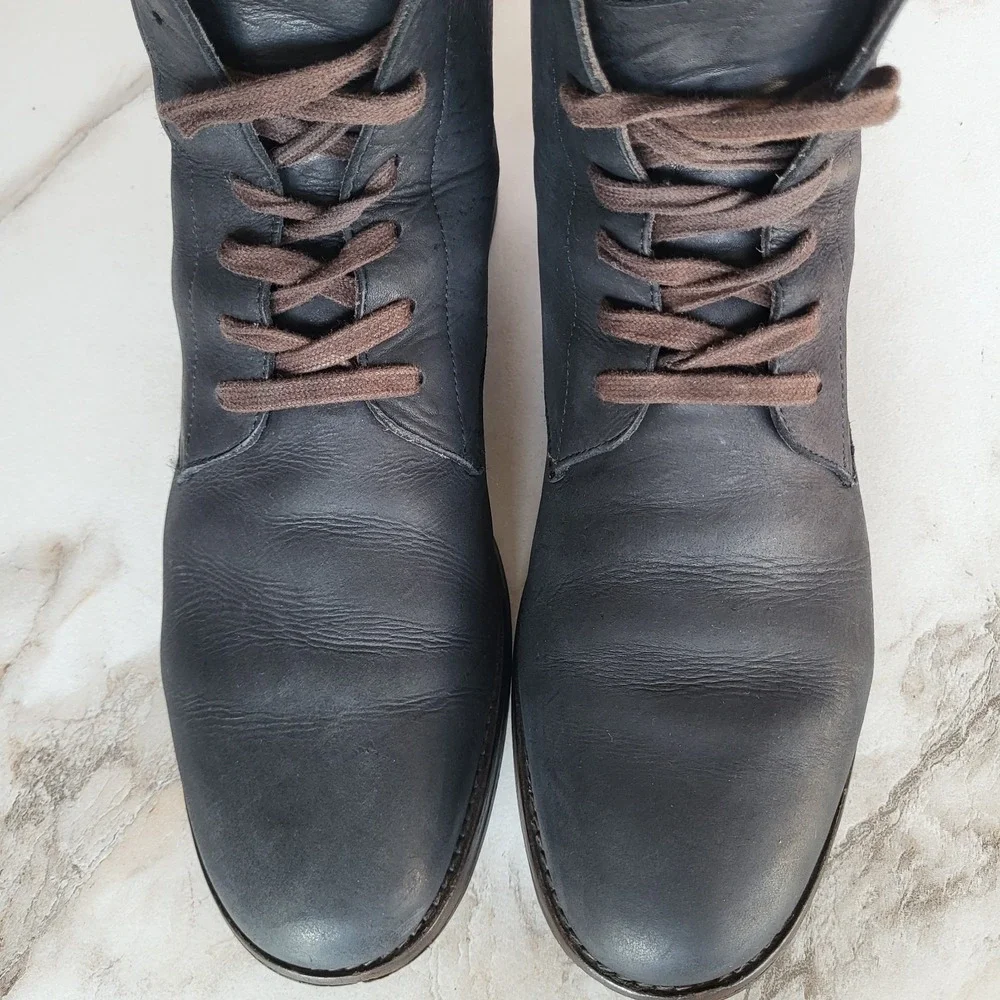 Maison Forte Lace Up Chukka Boots Black Men's Size 10.5 Leather